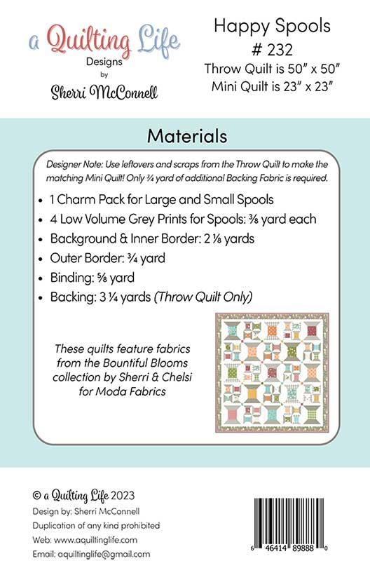 Happy Spools Quilt Pattern by A Quilting Life Designs