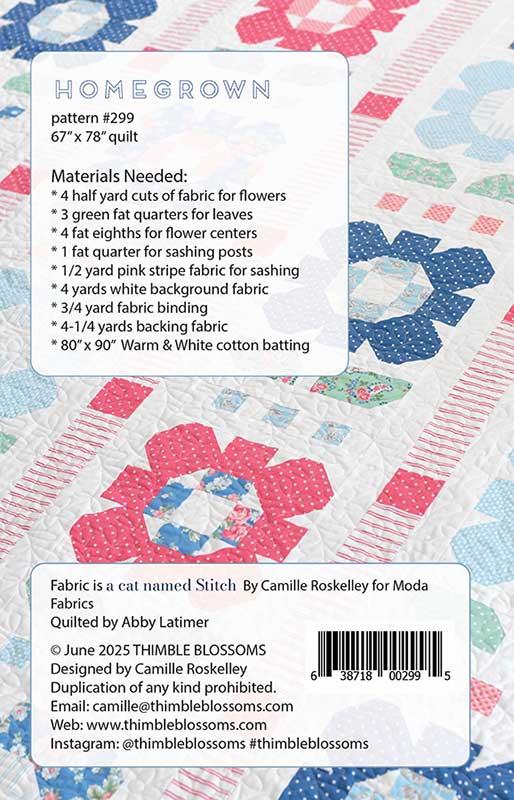 Homegrown Quilt Pattern by Thimble Blossoms
