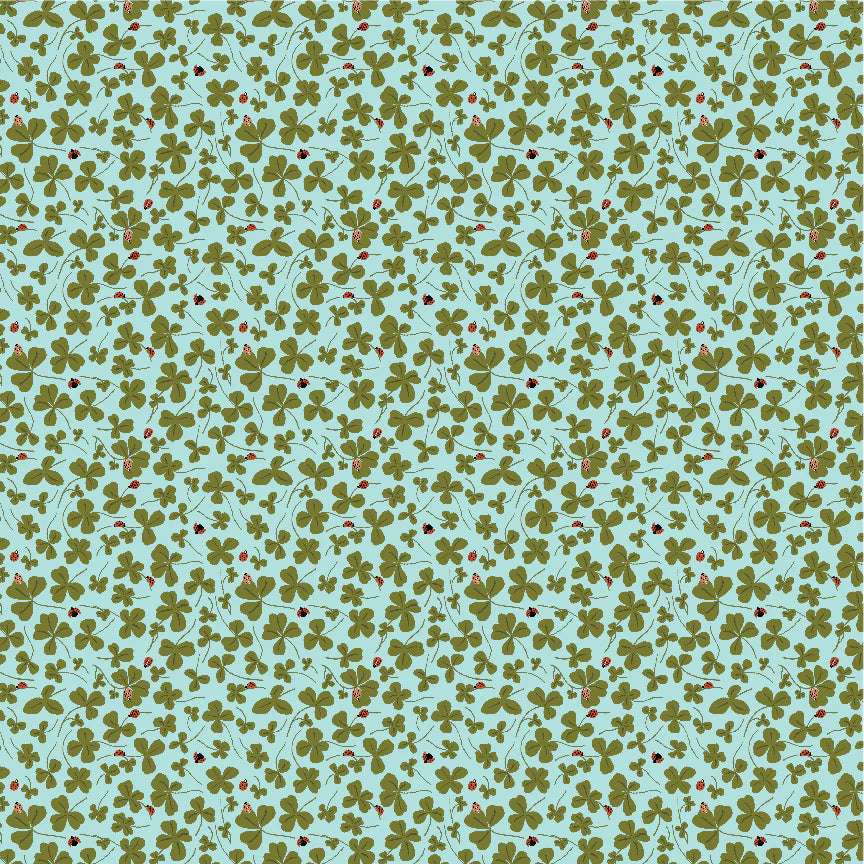 Promise Me Blue Lucky Me Yardage by Michal Marko for Poppie Cotton Fabrics