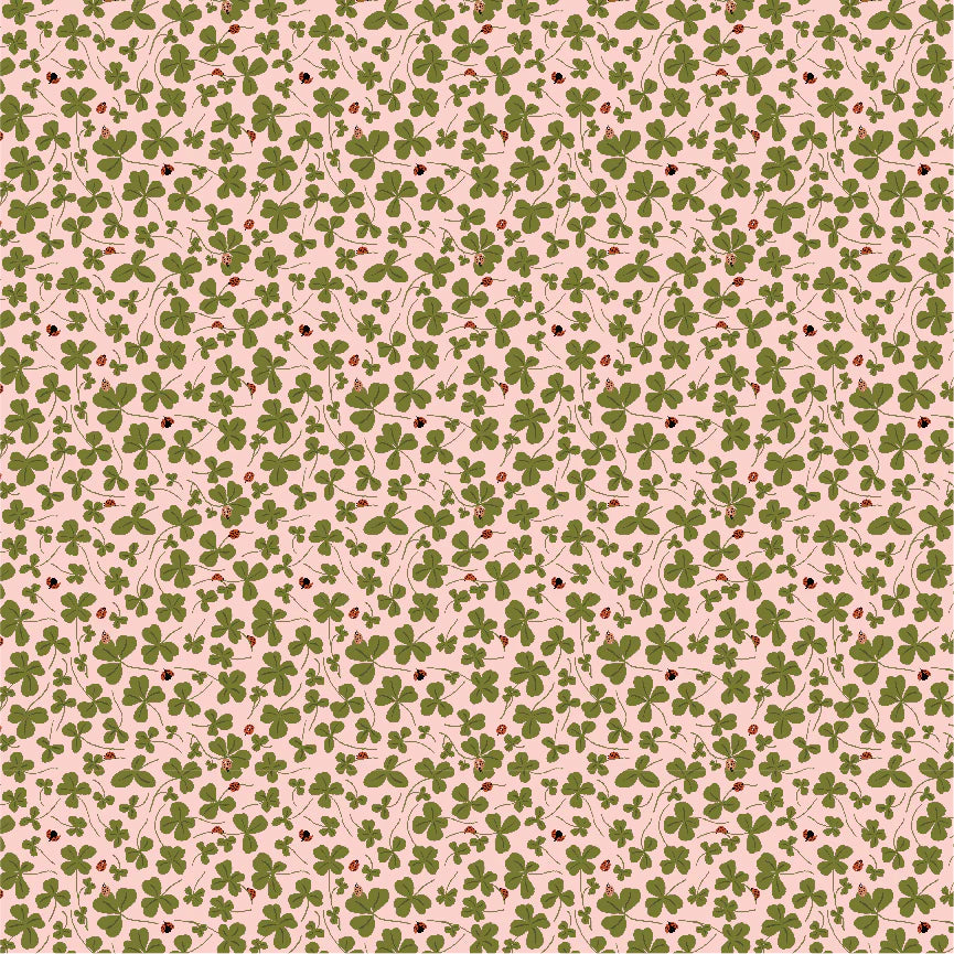 Promise Me Pink Lucky Me Yardage by Michal Marko for Poppie Cotton Fabrics