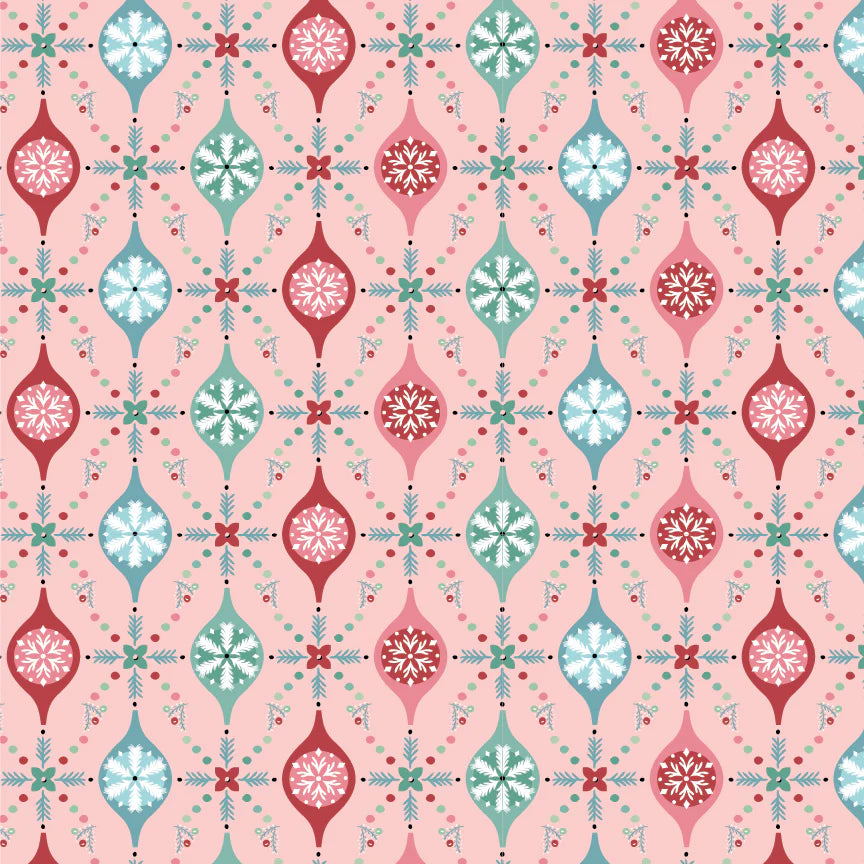 Frost And Flurry Pink Merry Berries Yardage by Sheri McCulley for Poppie Cotton Fabrics
