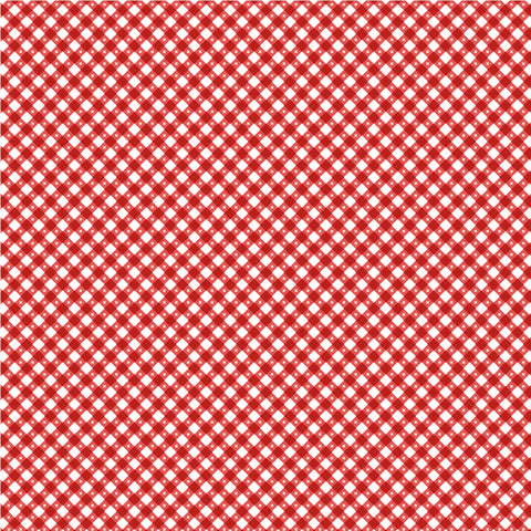 Gingham Picnic Red Napkin Yardage by Lori Woods for Poppie Cotton Fabrics