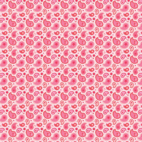 Calico Cowgirls Pink Paisley & Poppy Yardage by Lori Woods for Poppie Cotton Fabrics