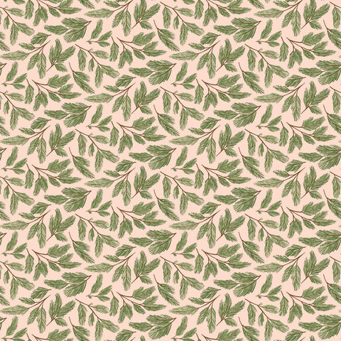 Prairie Christmas Natural Pine Boughs Tree Yardage by Amanda Grace for Poppie Cotton Fabrics