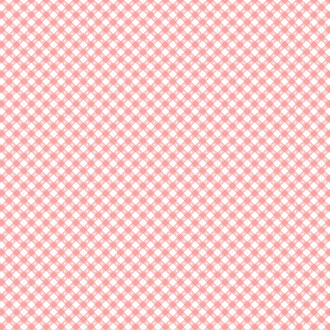 Gingham Picnic Pink Popsicle Yardage by Lori Woods for Poppie Cotton Fabrics