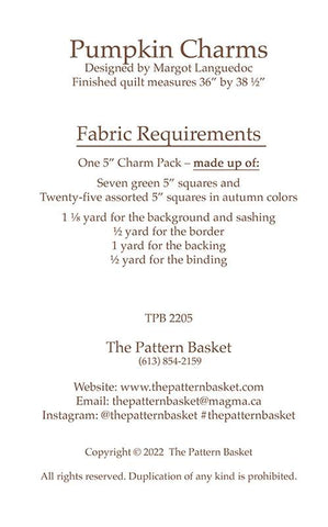 Pumpkin Charms Quilt Pattern by The Pattern Basket