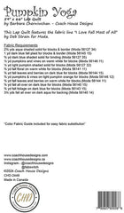 Pumpkin Yoga Quilt Pattern by Coach House Designs