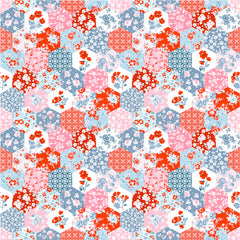 Elise Multi Quilted Roses Yardage by Terri Henson for Poppie Cotton Fabrics