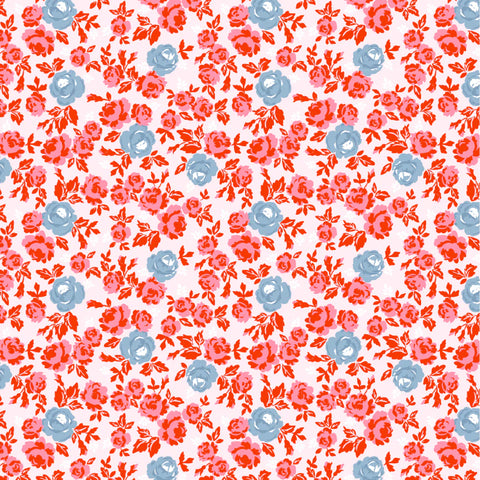 Elise Red Regency Yardage by Terri Henson for Poppie Cotton Fabrics