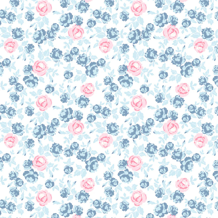 Elise White Regency Yardage by Terri Henson for Poppie Cotton Fabrics