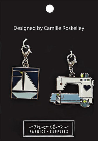 Sailboat/Sewing Machine Zipper Pull or Sewing Charm by Camille Roskelley