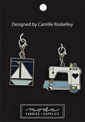 Sailboat/Sewing Machine Zipper Pull or Sewing Charm by Camille Roskelley