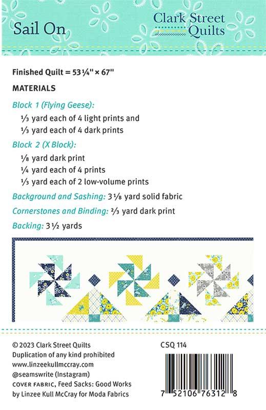 Sail On Quilt Pattern by Clark Street Quilts