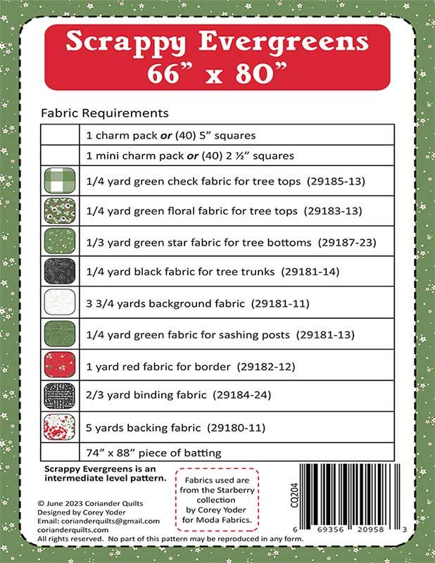 Scrappy Evergreens Quilt Pattern by Coriander Quilts