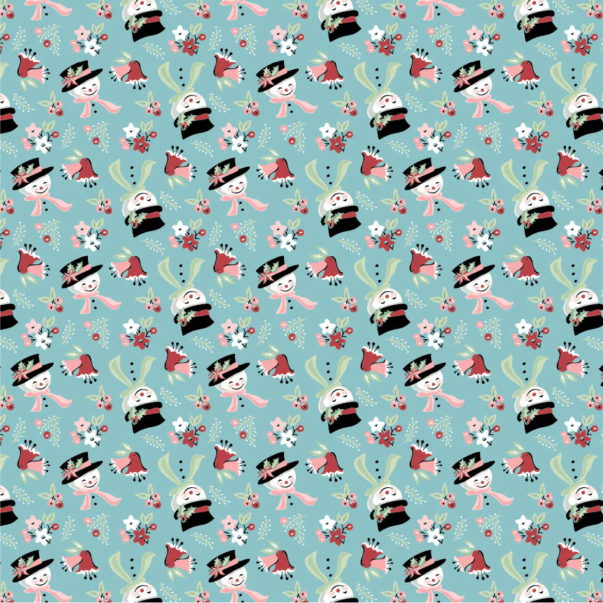 Frost And Flurry Blue Snow Tossed Yardage by Sheri McCulley for Poppie Cotton Fabrics