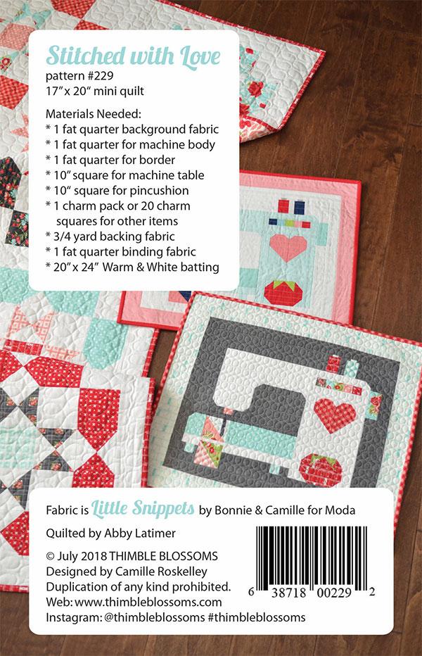 Stitched With Love Mini Quilt Pattern by Thimble Blossoms