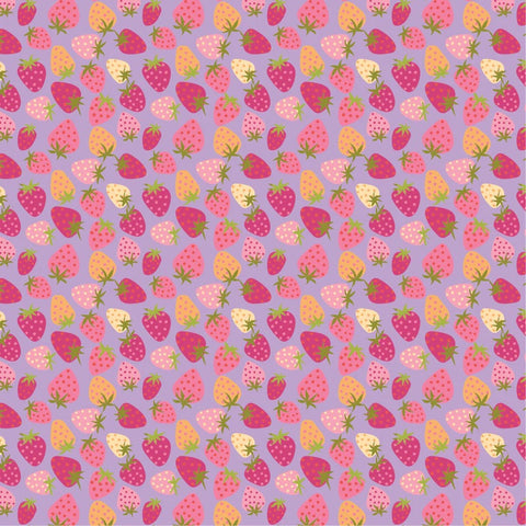 Calico Cowgirls Purple Strawberry Pie Yardage by Lori Woods for Poppie Cotton Fabrics
