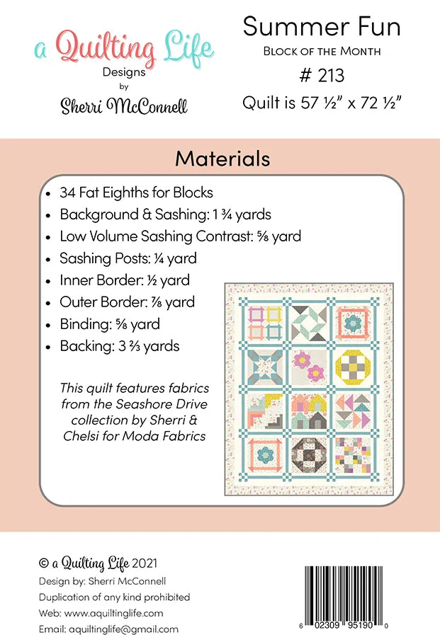 Summer Fun Block of The Month Quilt Pattern by A Quilting Life Designs