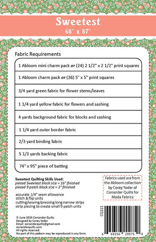 Sweetest Quilt Pattern by Coriander Quilts