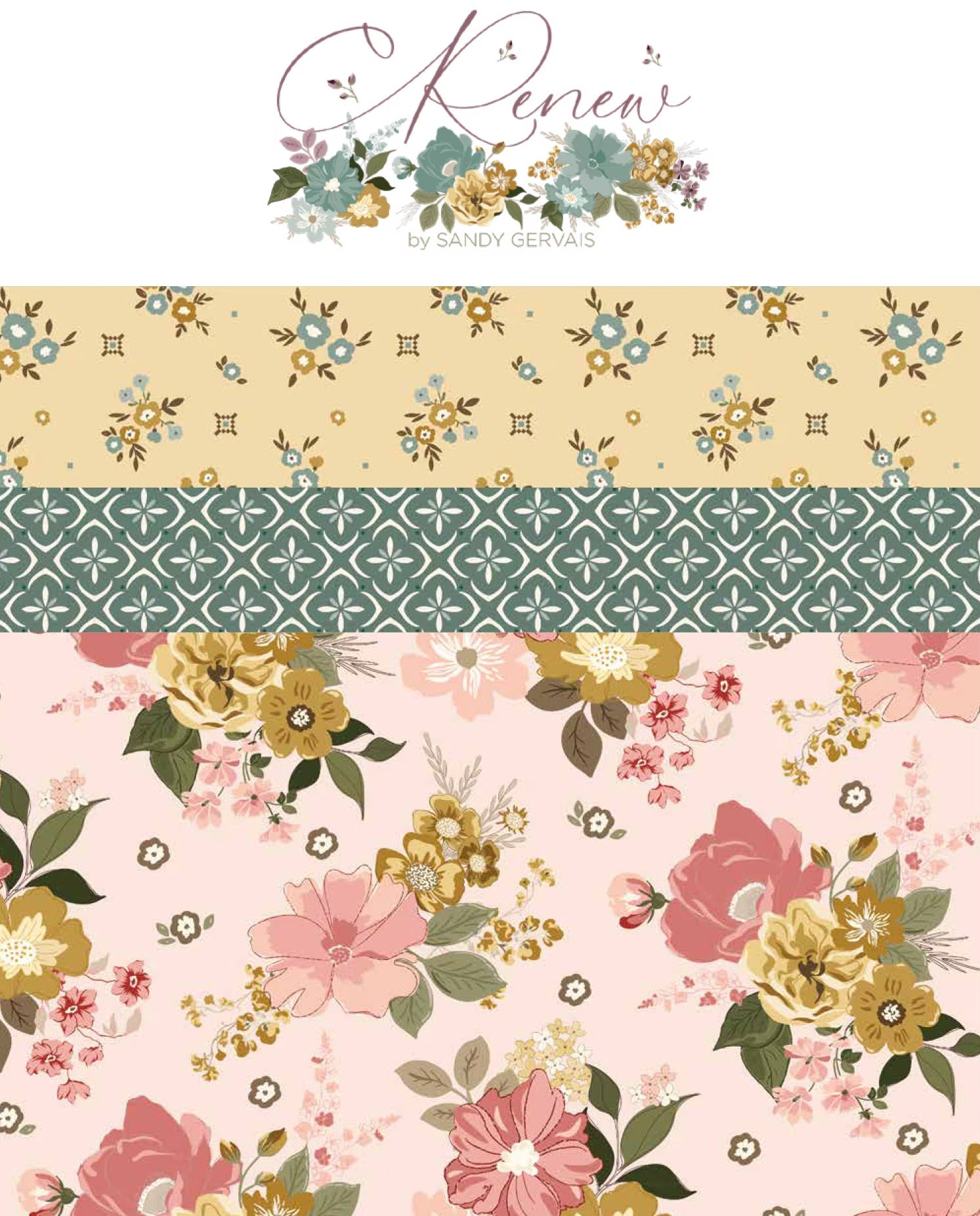 Renew by Gervais Fat Quarter Bundle by Sandy Gervais for Riley Blake Designs