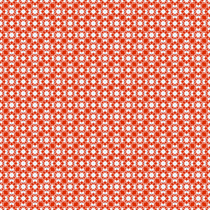 Elise Red Trelis Yardage by Terri Henson for Poppie Cotton Fabrics