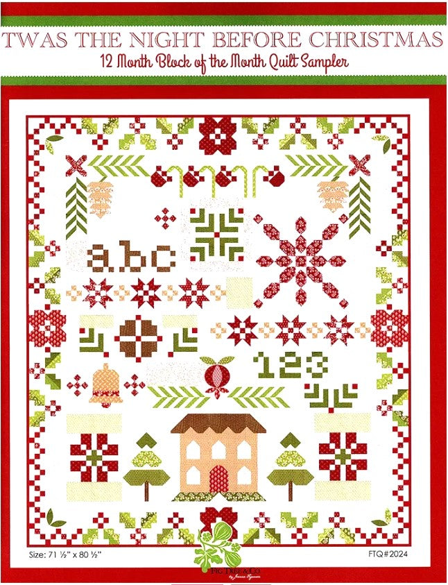 Twas the Night Before BOM Quilt Pattern by Fig Tree & Co.