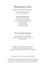 Watering Cans Quilt Pattern by The Pattern Basket