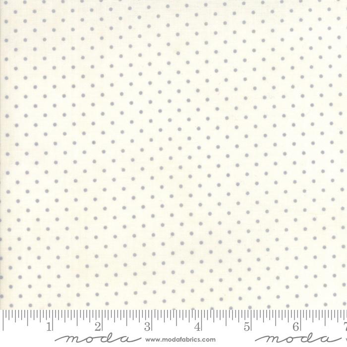 Essential Dots White Silver Yardage by Moda Fabrics