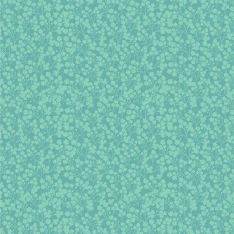 Calico Cowgirls Teal Wildflowers Yardage by Lori Woods for Poppie Cotton Fabrics