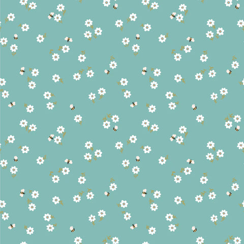 Promise Me Blue You're Invited Yardage by Michal Marko for Poppie Cotton Fabrics