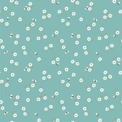 Promise Me Blue You're Invited Yardage by Michal Marko for Poppie Cotton Fabrics