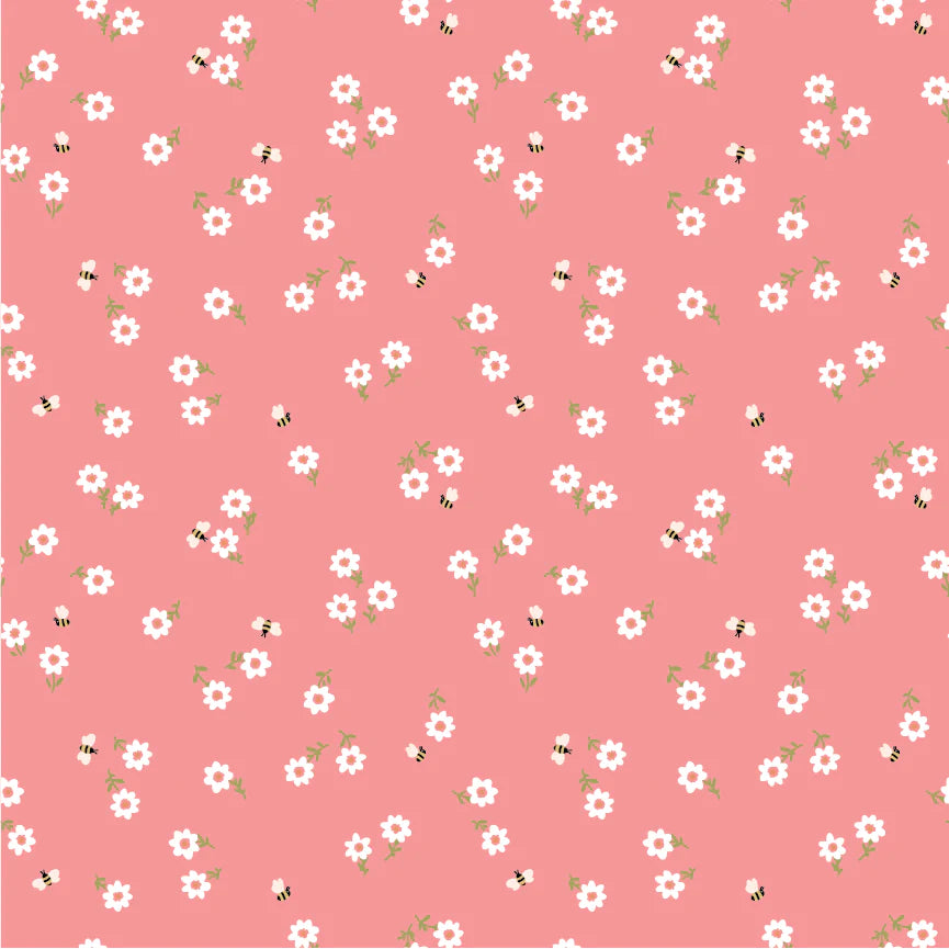Promise Me Pink You're Invited Yardage by Michal Marko for Poppie Cotton Fabrics