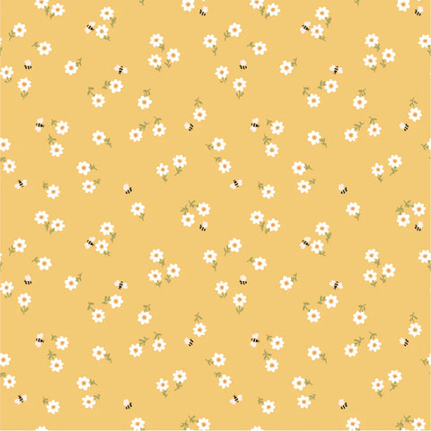 Promise Me Yellow You're Invited Yardage by Michal Marko for Poppie Cotton Fabrics