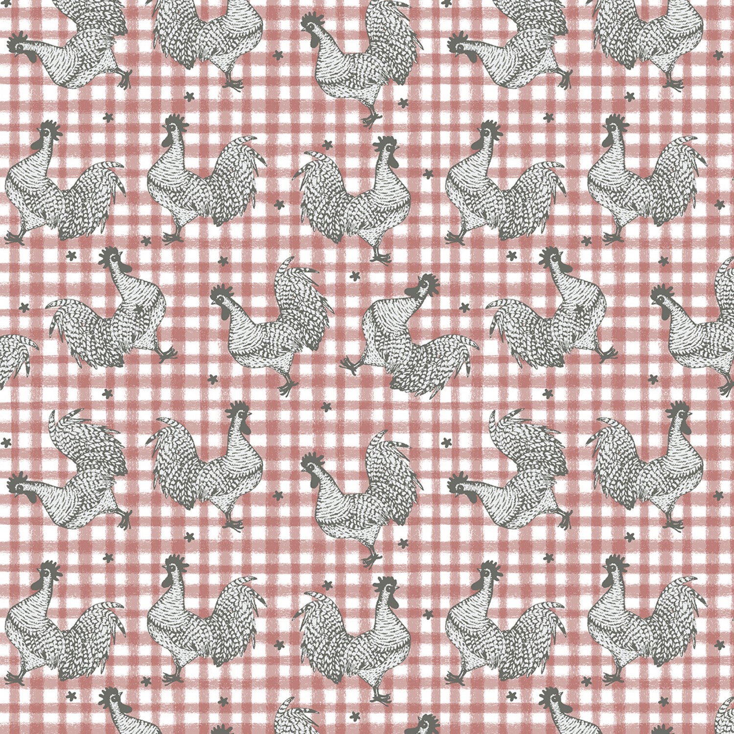 Farm Fresh Red Roost yardage by Jessica Flick for Benartex Fabrics