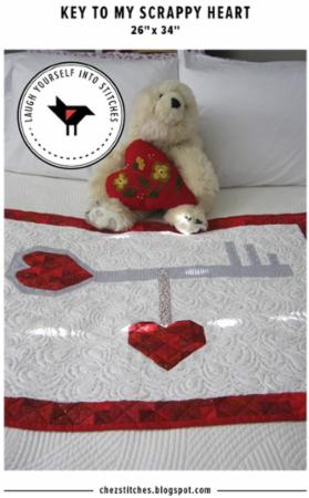 Key To My Scrappy Heart Mini Quilt Pattern by Laugh Yourself Into Stitches