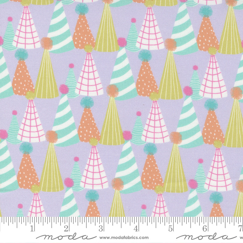 Soiree Lavender Paper Hats Yardage by Mara Penny for Moda Fabrics