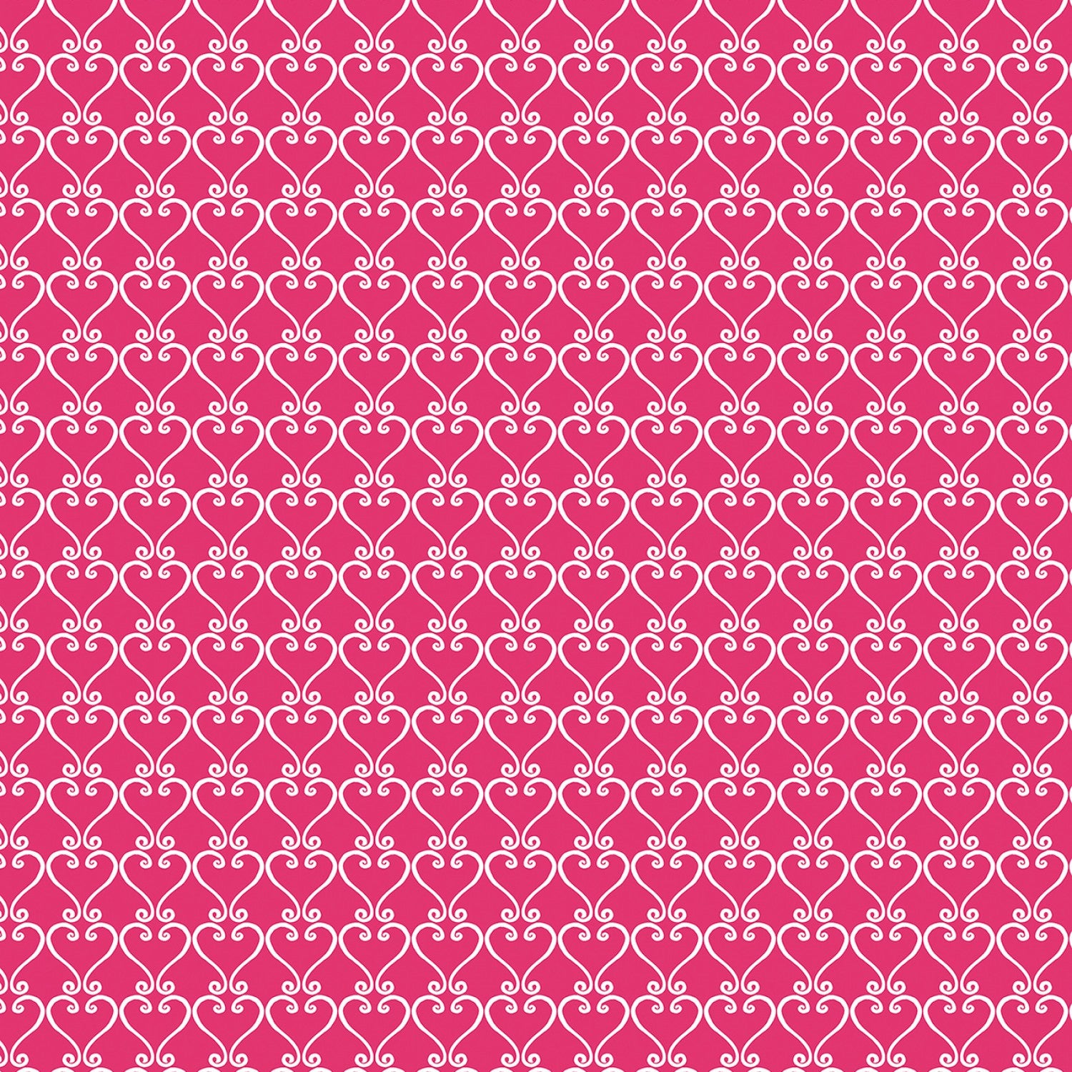 Be My Gnomie Dark Pink Scrolling Hearts Yardage by Andi Metz for Benartex