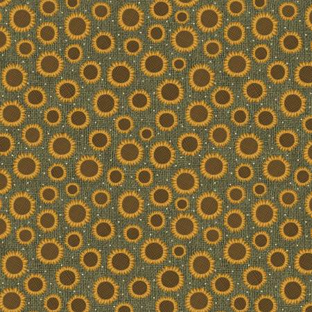 Rustic Fall Leaf Rustic Sunflower yardage by Painted Sky Studios for Benartex