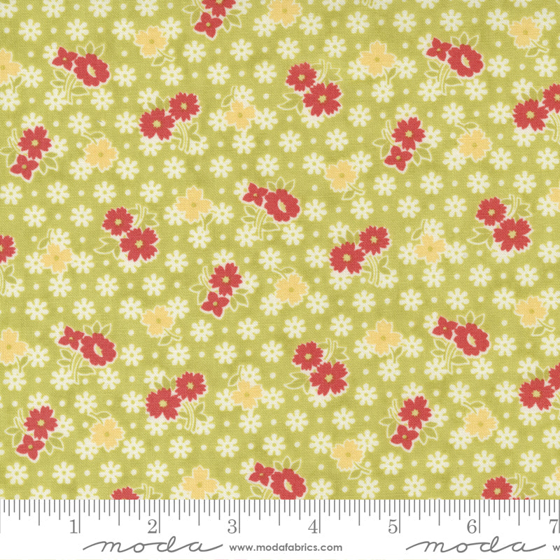 Stitched Grass Bloomers Floral Yardage by Fig Tree for Moda Fabrics