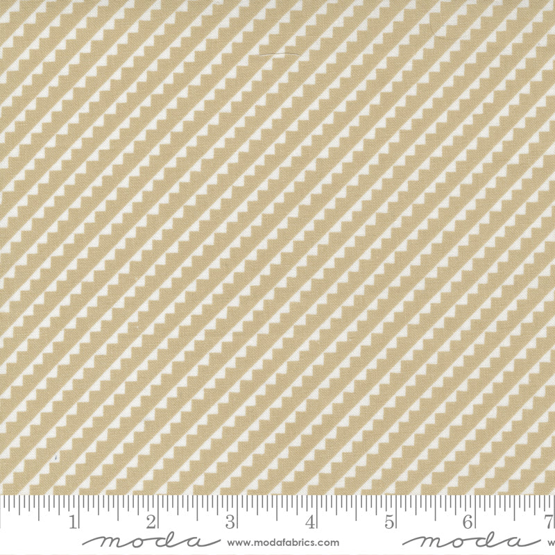 Stitched Pebble Pinked Stripe Yardage by Fig Tree for Moda Fabrics