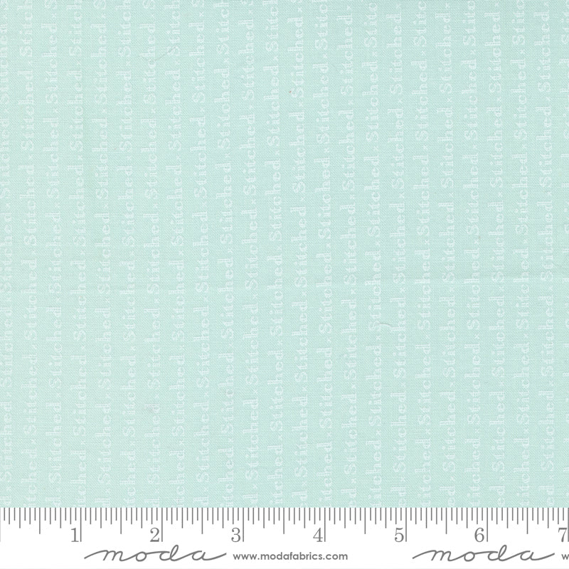 Stitched Sky Stitch Text Yardage by Fig Tree for Moda Fabrics