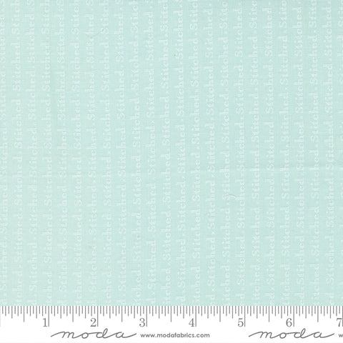 Stitched Sky Stitch Text Yardage by Fig Tree for Moda Fabrics