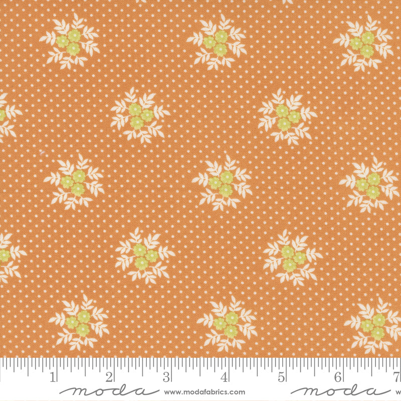 Fruit Cocktail Tangerine Posey Blossoms Yardage by Fig Tree & Co. for Moda Fabrics