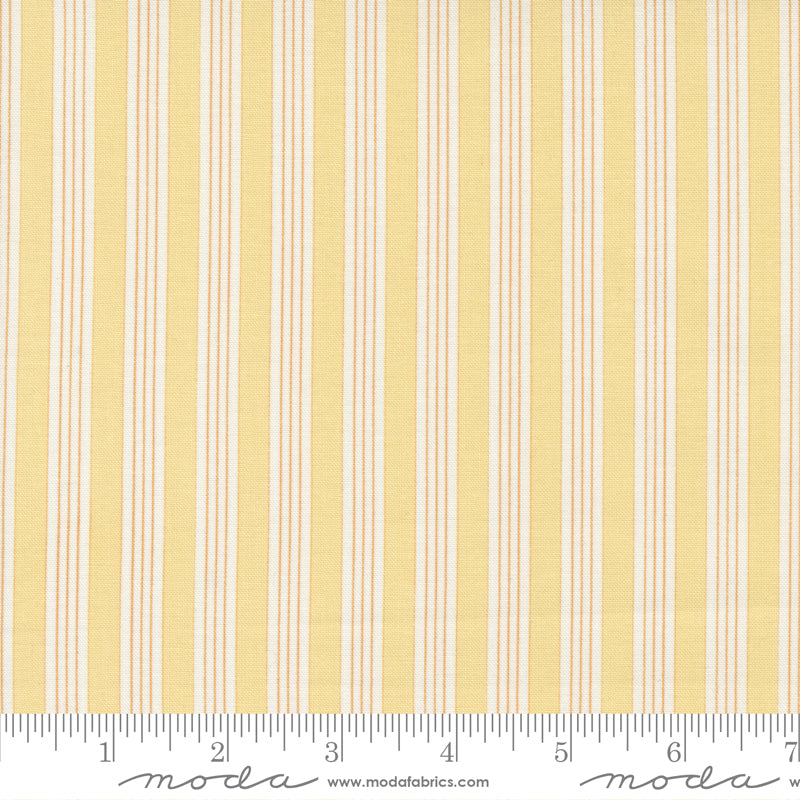 Fruit Cocktail Pineapple Ticking Stripe Yardage by Fig Tree & Co. for Moda Fabrics