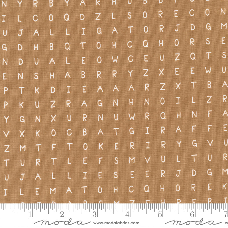 ABC XYZ Gold Word Search Yardage by Staci Iest Hsu for Moda Fabrics