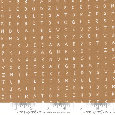 ABC XYZ Gold Word Search Yardage by Stacy Iest Hsu for Moda Fabrics