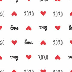 XOXO White Sweet Messages yardage by Camelot Fabrics