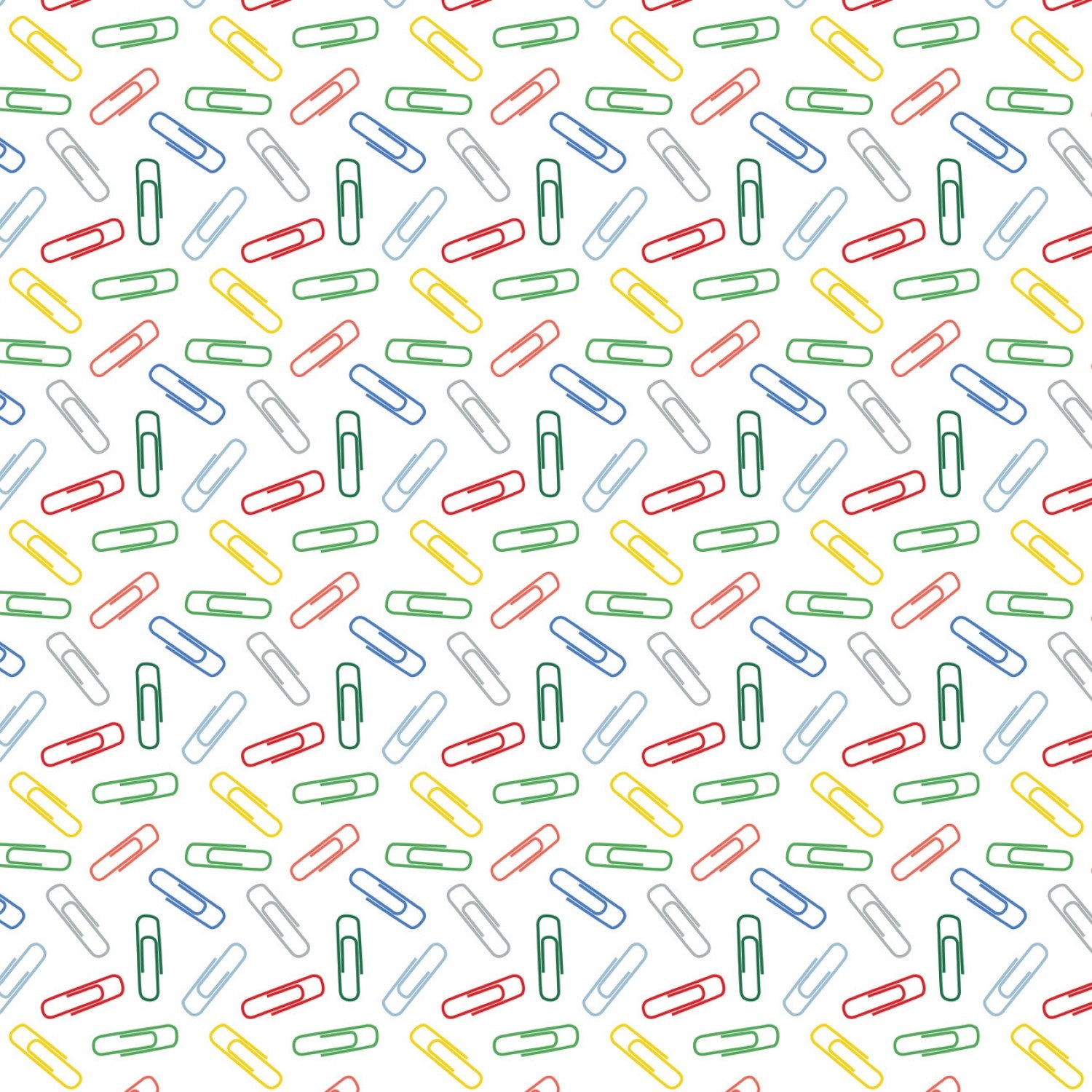 Teachers Rule Multi Paperclips yardage by Camelot Fabrics