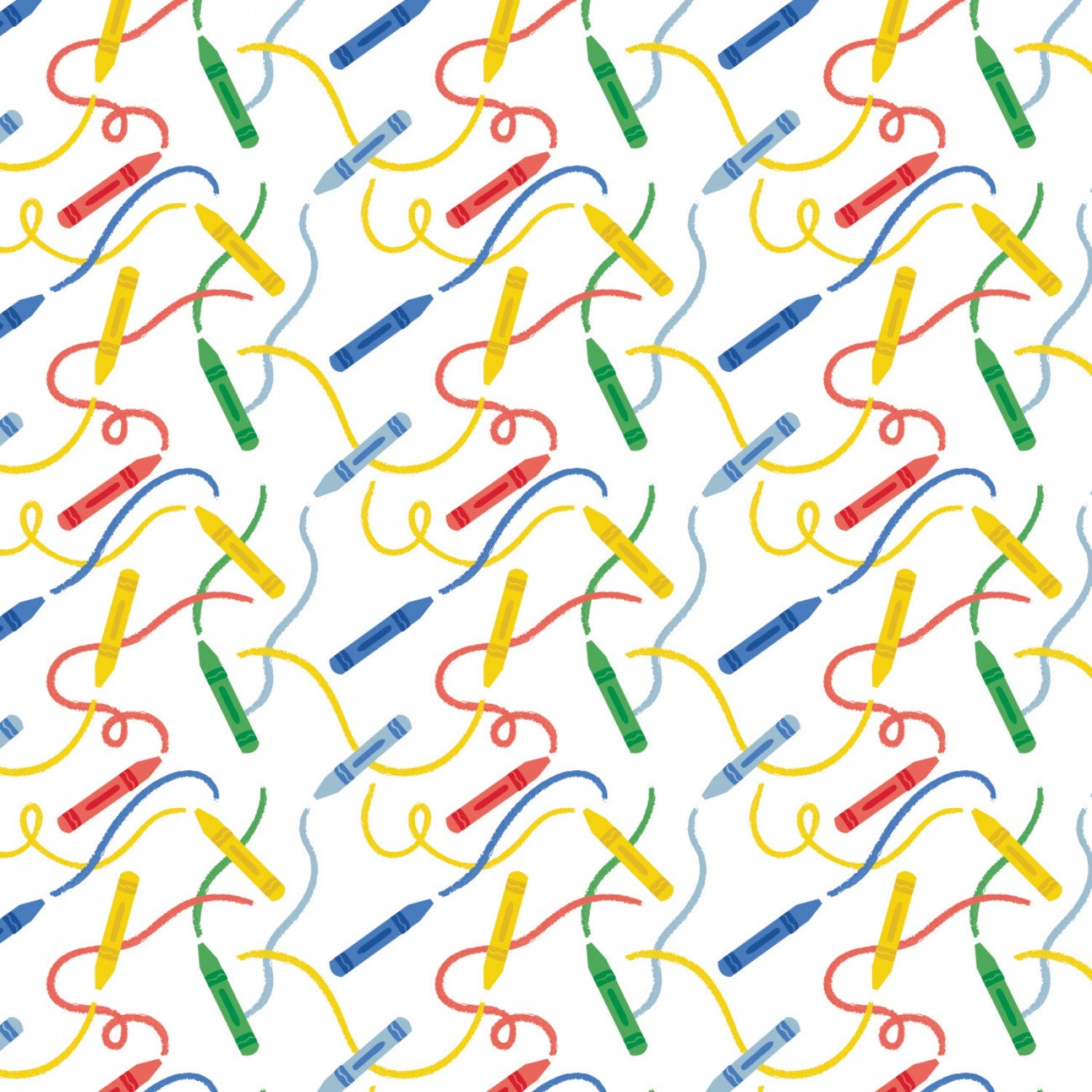 Teachers Rule Multi Crayons yardage by Camelot Fabrics