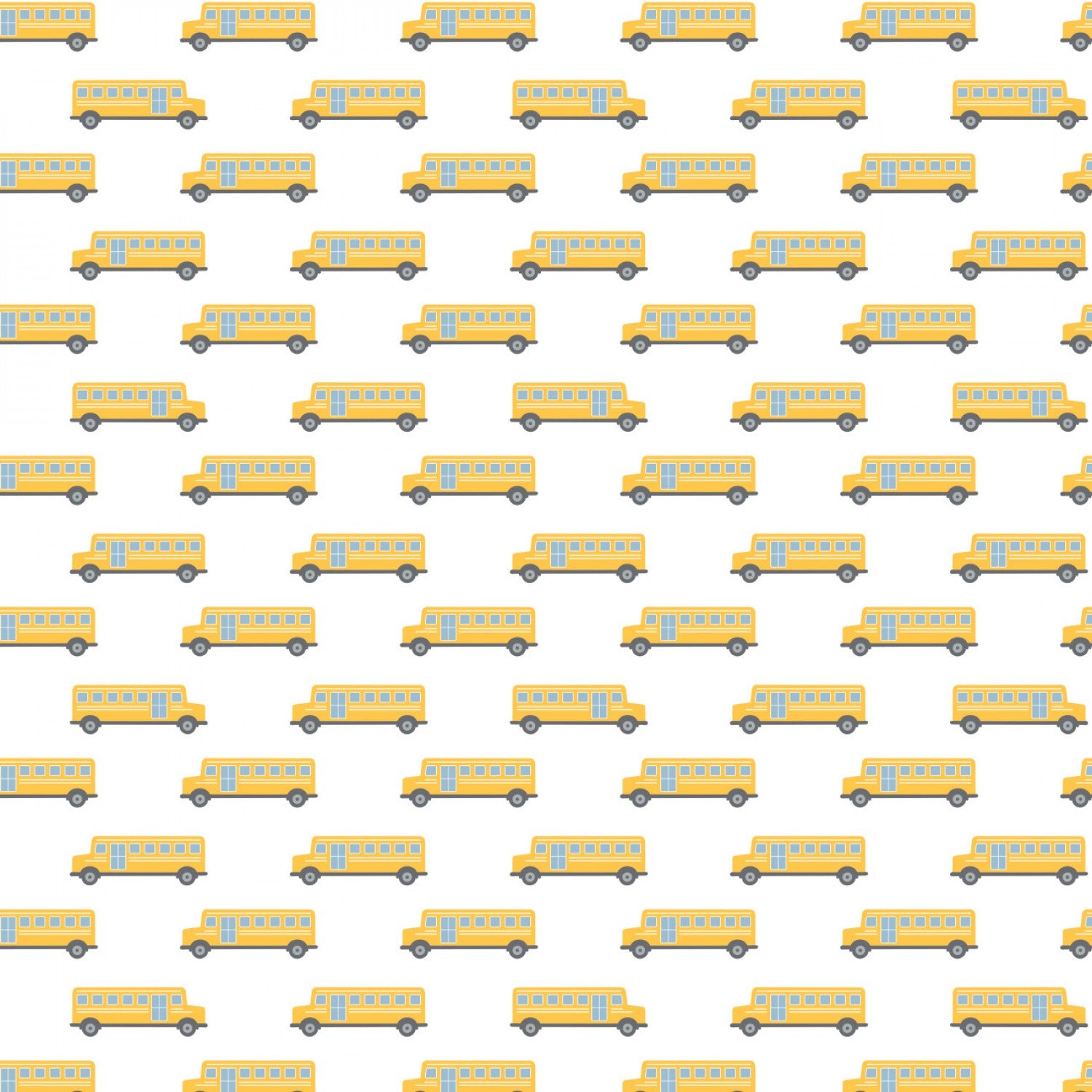 Teachers Rule White School Bus yardage by Camelot Fabrics